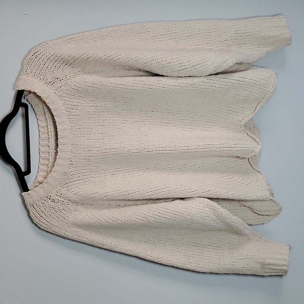 Chenille Cozy Loungewear Cream Off-white Chunky Knit Sweater